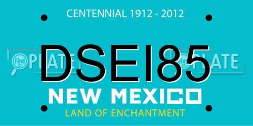 DSEI85 New Mexico License Plate