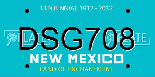 DSG708 New Mexico License Plate
