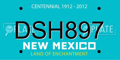 DSH897 New Mexico License Plate
