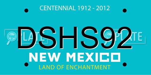 DSHS92 New Mexico License Plate
