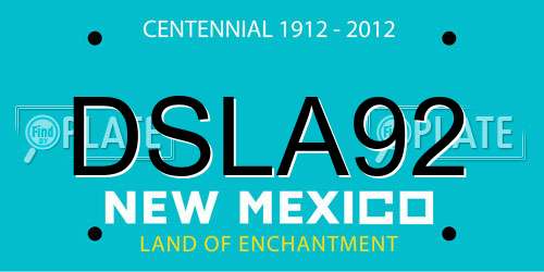 DSLA92 New Mexico License Plate