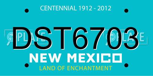 DST6703 New Mexico License Plate