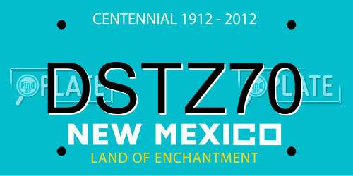 DSTZ70 New Mexico License Plate