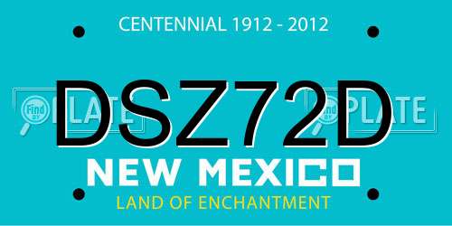 DSZ72D New Mexico License Plate