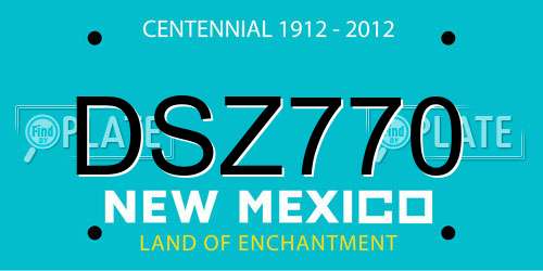 DSZ770 New Mexico License Plate