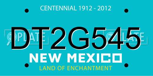 DT2G545 New Mexico License Plate