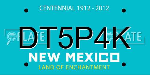 DT5P4K New Mexico License Plate