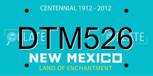 DTM526 New Mexico License Plate