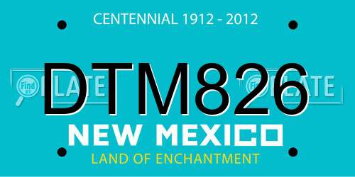 DTM826 New Mexico License Plate