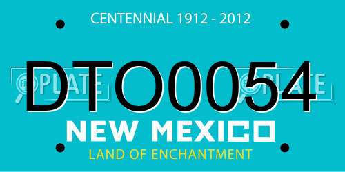 DTO0054 New Mexico License Plate
