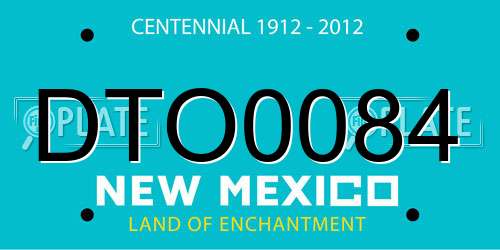 DTO0084 New Mexico License Plate