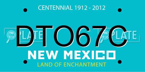 DTO67C New Mexico License Plate