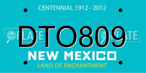 DTO809 New Mexico License Plate