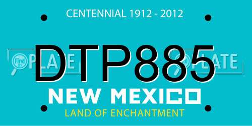 DTP885 New Mexico License Plate