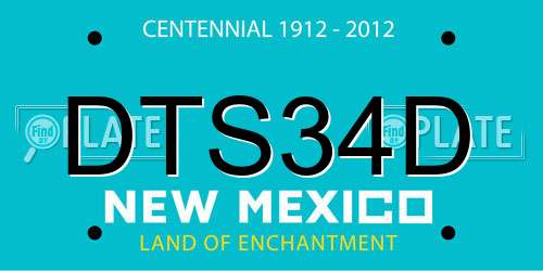 DTS34D New Mexico License Plate
