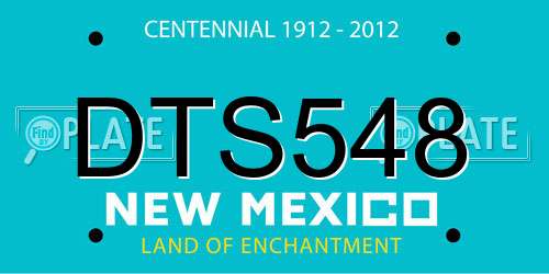 DTS548 New Mexico License Plate