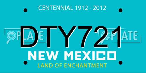 DTY721 New Mexico License Plate