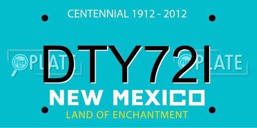 DTY72I New Mexico License Plate