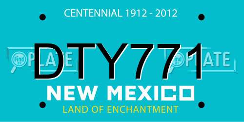 DTY771 New Mexico License Plate
