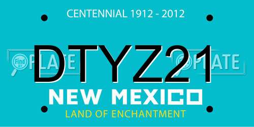 DTYZ21 New Mexico License Plate