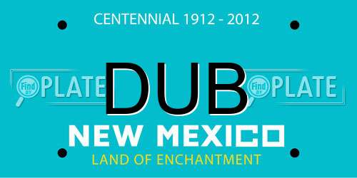 DUB New Mexico License Plate