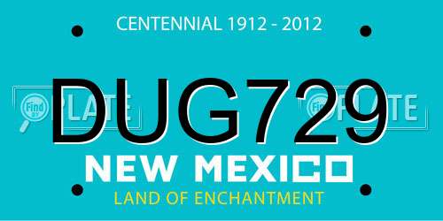 DUG729 New Mexico License Plate