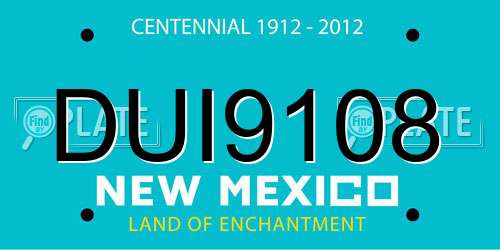 DUI9108 New Mexico License Plate