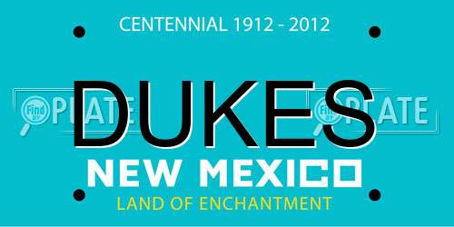 DUKES New Mexico License Plate