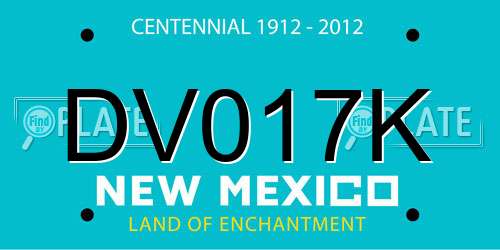 DV017K New Mexico License Plate