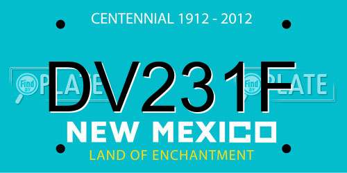 DV231F New Mexico License Plate