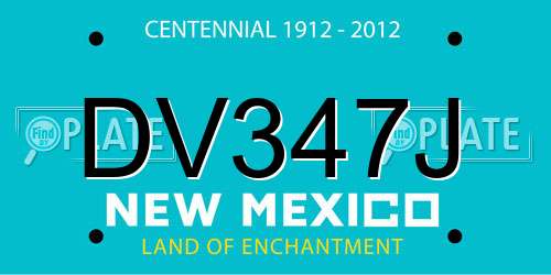 DV347J New Mexico License Plate