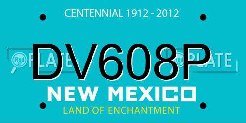 DV608P New Mexico License Plate