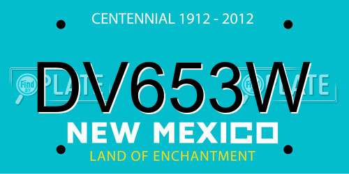 DV653W New Mexico License Plate