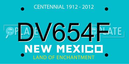 DV654F New Mexico License Plate