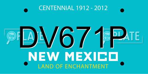 DV671P New Mexico License Plate