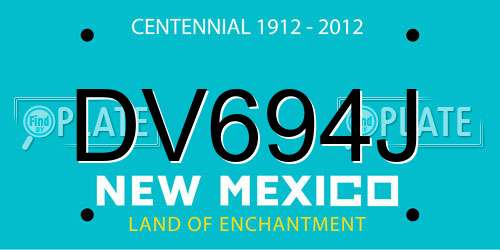 DV694J New Mexico License Plate