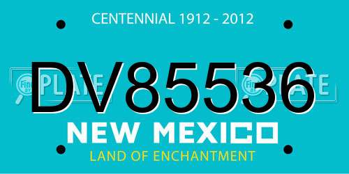 DV85536 New Mexico License Plate