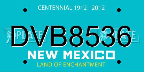 DVB8536 New Mexico License Plate