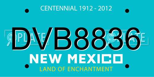 DVB8836 New Mexico License Plate