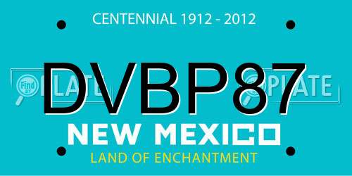DVBP87 New Mexico License Plate