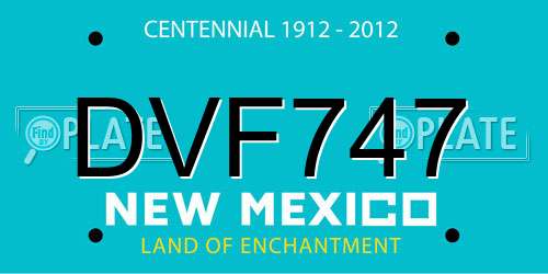 DVF747 New Mexico License Plate