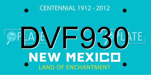 DVF930 New Mexico License Plate