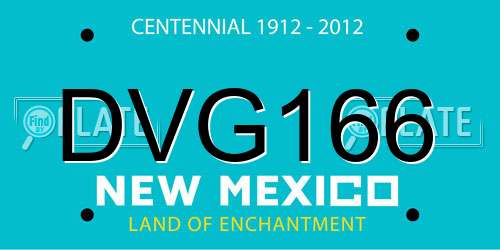 DVG166 New Mexico License Plate
