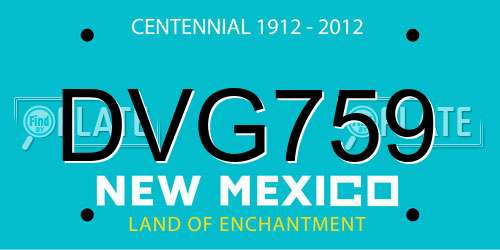 DVG759 New Mexico License Plate