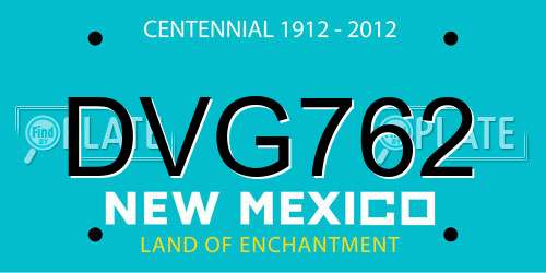 DVG762 New Mexico License Plate
