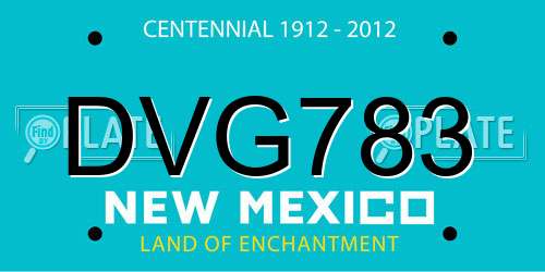 DVG783 New Mexico License Plate