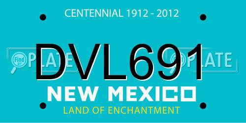 DVL691 New Mexico License Plate