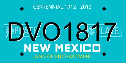 DVO1817 New Mexico License Plate