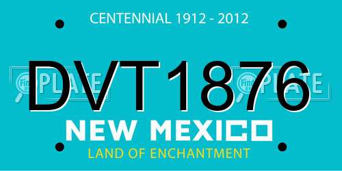DVT1876 New Mexico License Plate