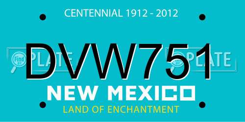 DVW751 New Mexico License Plate